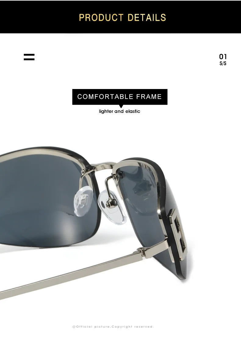 Rimless Sunglasses Rectangle Fashion Popular Women Men Shades Square Sun Glasses For Female Male Summer Traveling Oculos