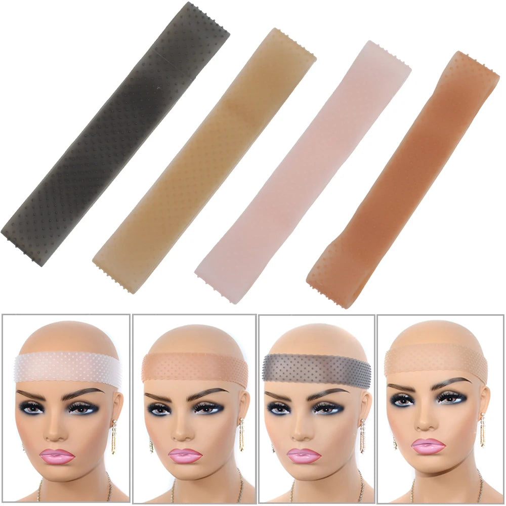 Wig Grip Band Set Adjustable Silicone Wig Headbands Non-Slip Elastic Wig Grip, Sweat-Proof Hold
