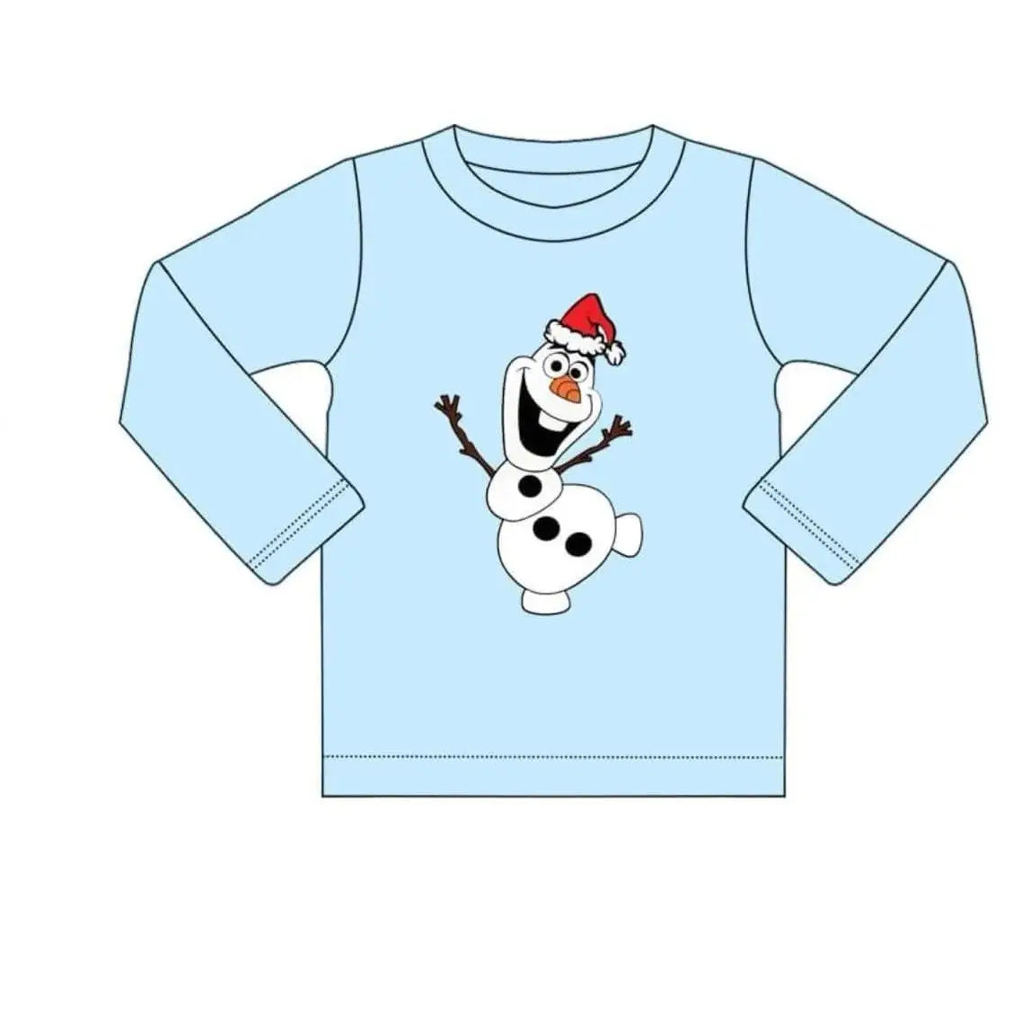Christmas 3-piece boutique children's suit long-sleeved lace snowman print trousers striped print girl suit baby dress shirt