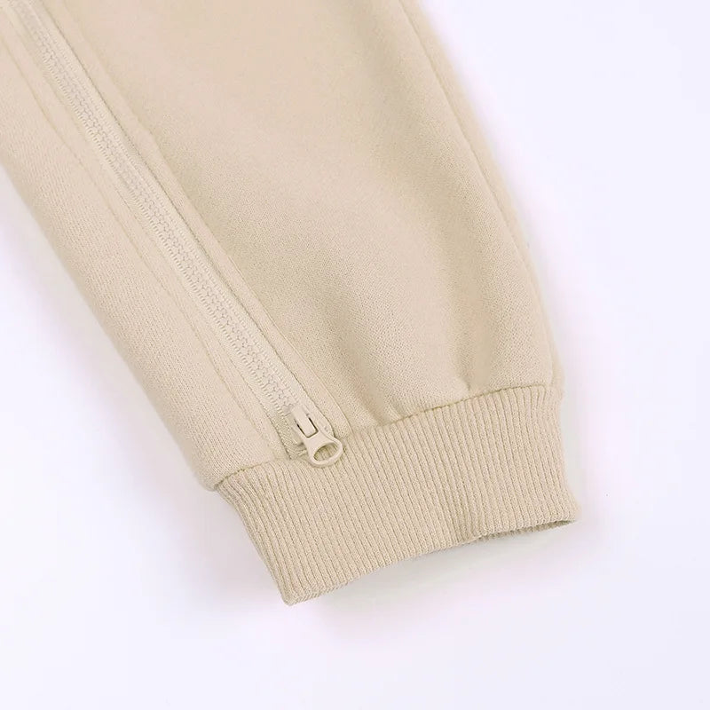 Baby Jumpsuits Rompers Winter Hooded Outfit Hoodies One-pieces Growings Zipper Jumpers Boys Girls Newborn 59-90cm Ropa De Bebe