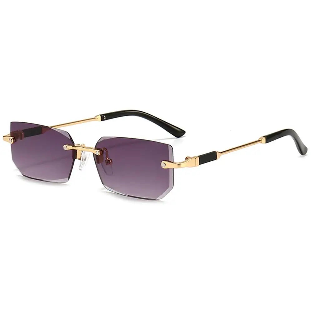 Rimless Sunglasses Rectangle Fashion Popular Women Men Shades Small Square Sun Glasses For Female male Summer Traveling Oculos
