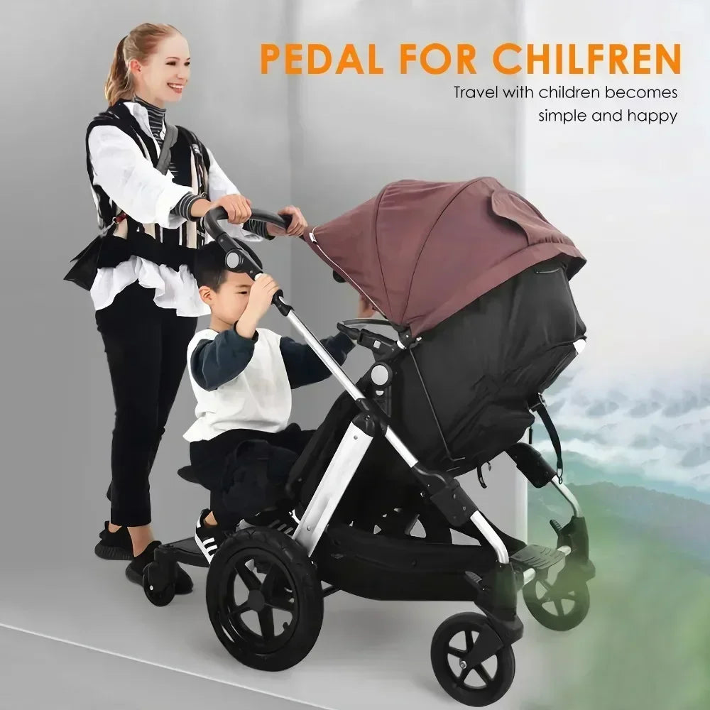 Universal Baby Stroller Accessories Strollers Step Board Adapter with Seat Twins Scooter Baby Accessories Baby Pram Hitchhiker