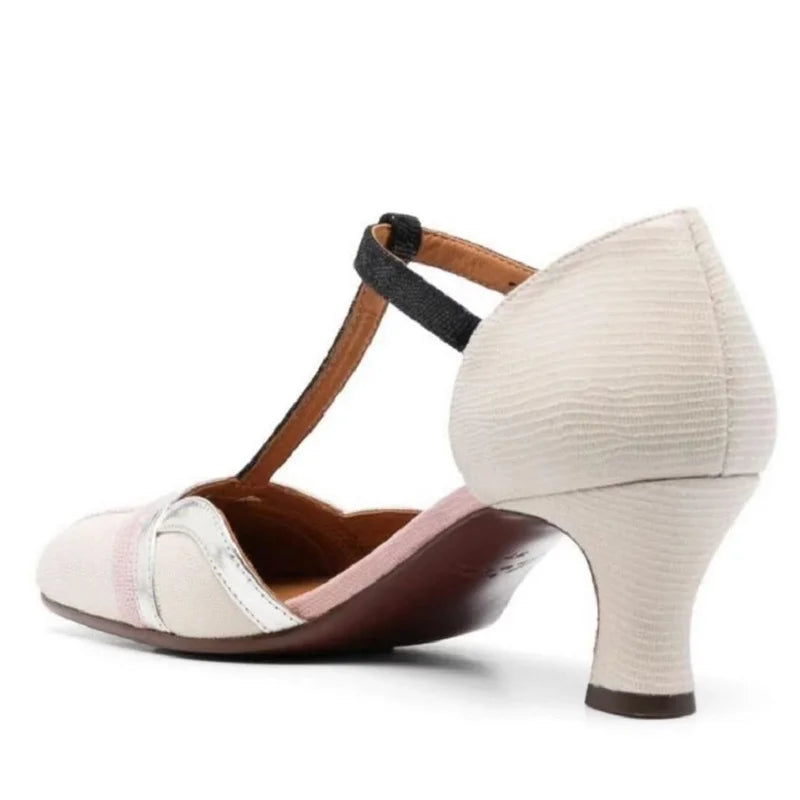 Dilalula 2025 Fashion T-Strap Genuine Leather Sandals Women Covered Toe Mixed Color Summer Dress Shoes Ladies Party French Style