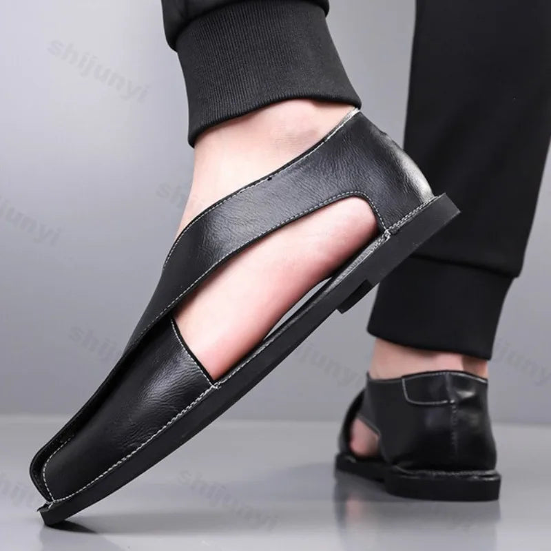 Men's Casual Sandal Retro Roman Style 2025 Summer Fashion Trend Hollow Breathable Comfortable Lightweight Outdoor Beach Sneakers