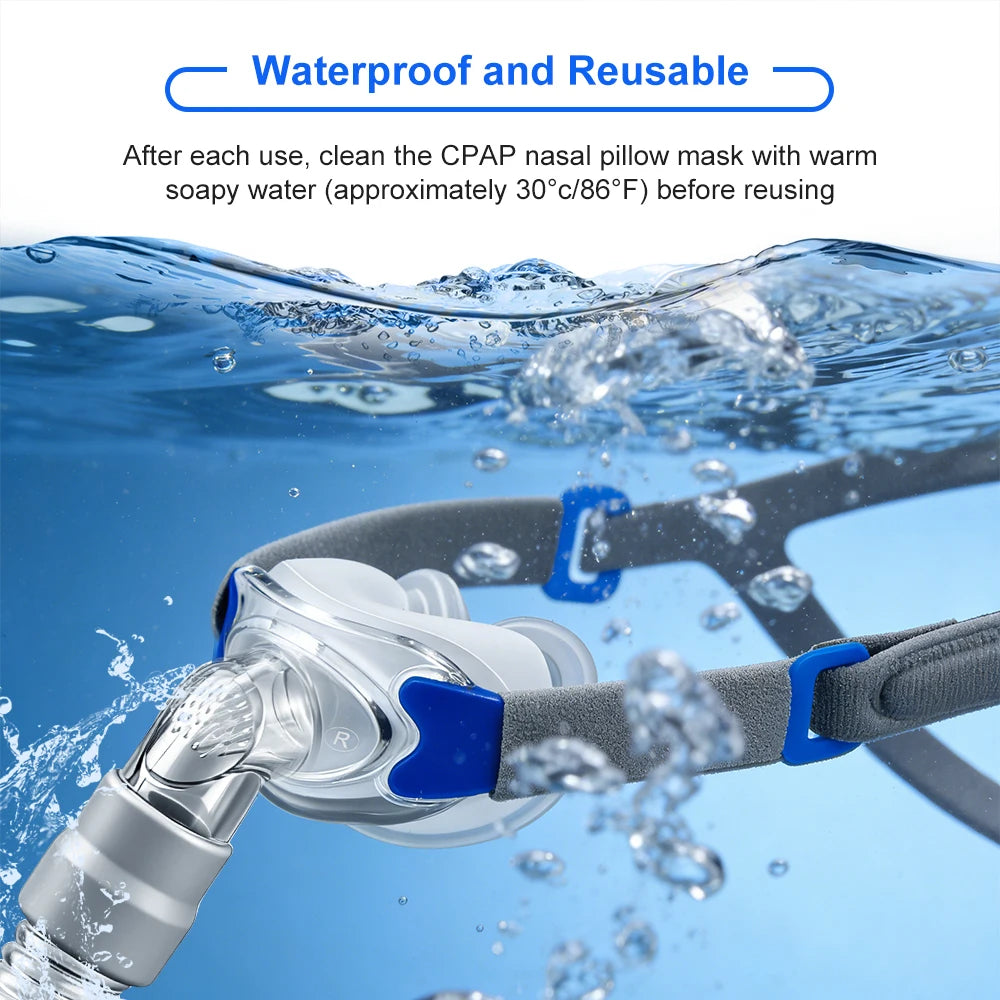 All-in-One P10 CPAP Nasal Pillow Replacement Kit AirFit P10 CPAP Nasal Pillow Set with Headgear 3 Cushions Tubing & Frame System