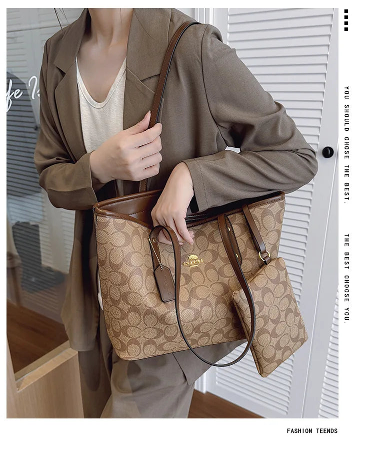 Luxury Designer Women'S One Shoulder Handbag Printed Vintage Paris Fashion Tote Bags Large -Capacity Portable Bag Cluch Bag Purs