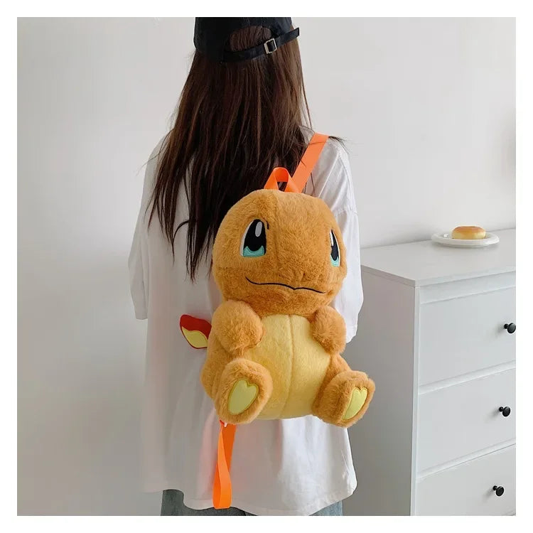 Japanese Style Plush Shoulder Bag Raichu Pikachu Eevee Psyduck Gengar Design Crossbody Backpack for Student Daily Outfit Gift