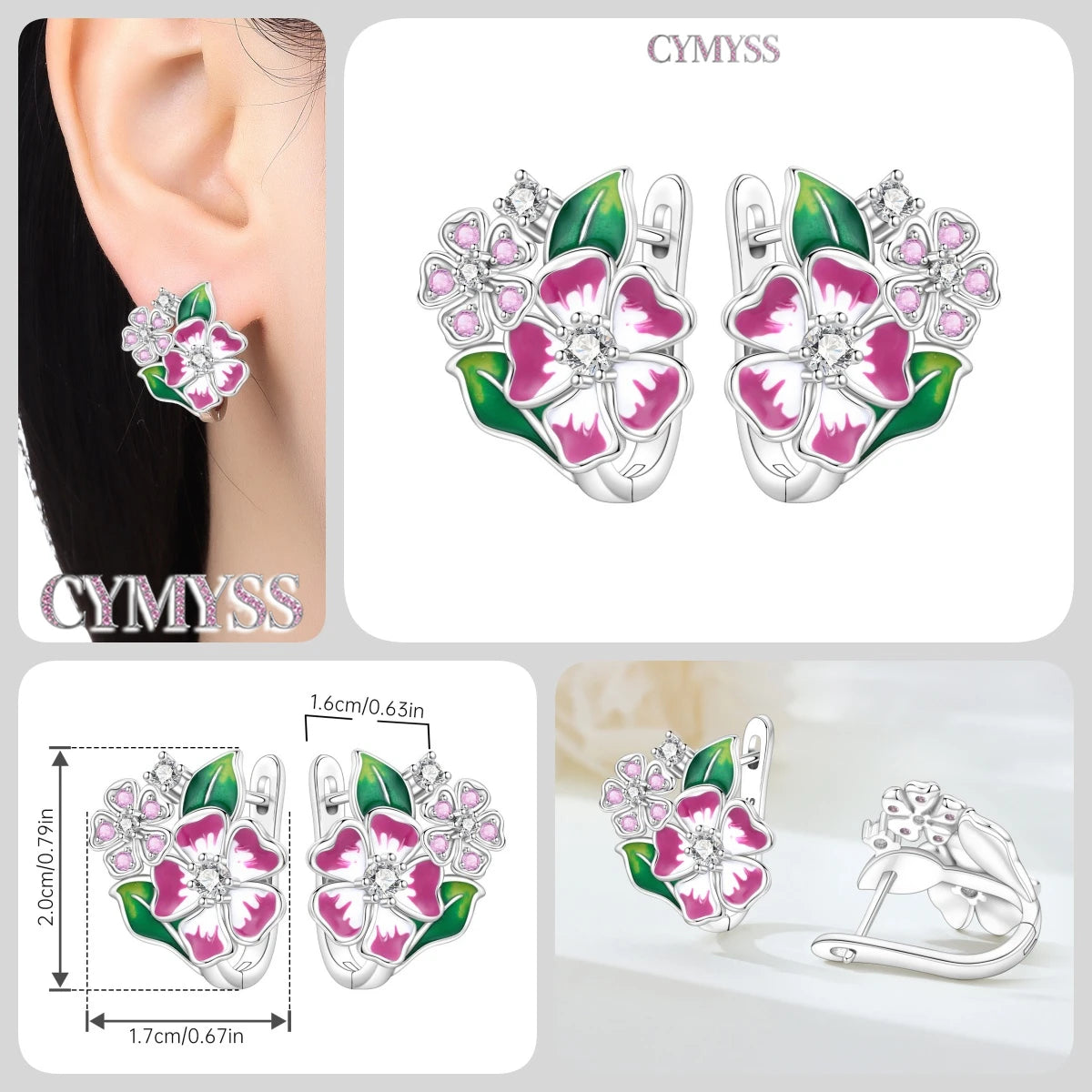925 Sterling Silver Needle Iris Flower Hoop Earrings for Women Original Elegant Versatile Jewelry Birthday Party Fine Gift 2026