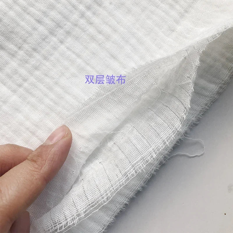 Double Layer Gauze Fabric 100% Cotton Crepe Sewing Fabric Soft For DIY Baby Dress Muslin Throw Blanket Bath Towel Napkin Cloth