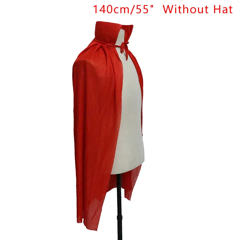 NEW Halloween Costume for men woman kids Female Girl Boy adult Death Scary Devil Role Red Black Vampire Long Cape Cloak Hooded