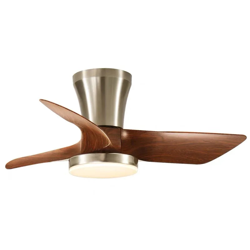 Modern Silent integrated Bedroom Ceiling Fan Lamps Retro Wood Dining Room Living Room High Wind Power Remote Ceiling Fan Lights