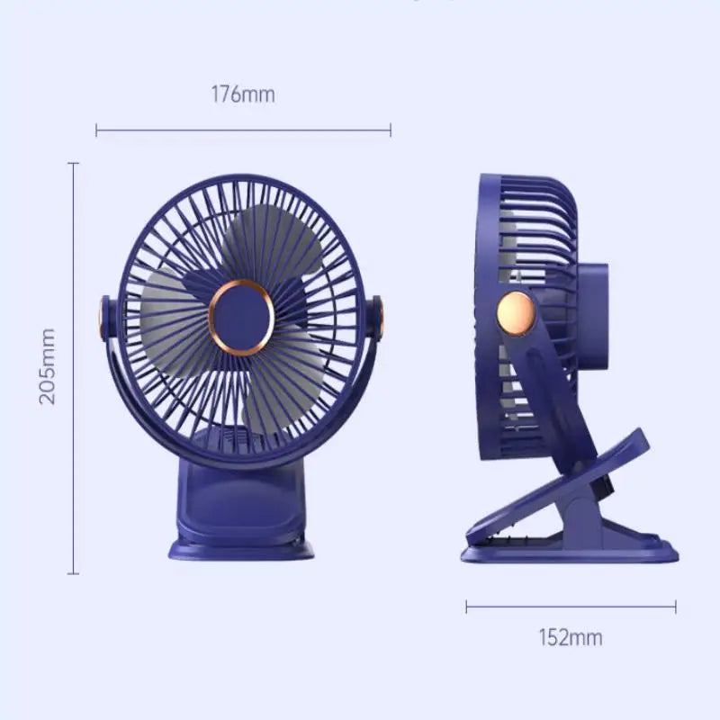 1 Set 720° Rotating Hanging Clip Fan Night Light Air Cooler USB Rechargeable Electric Fan Outdoor Camping Small Fans Ventilador