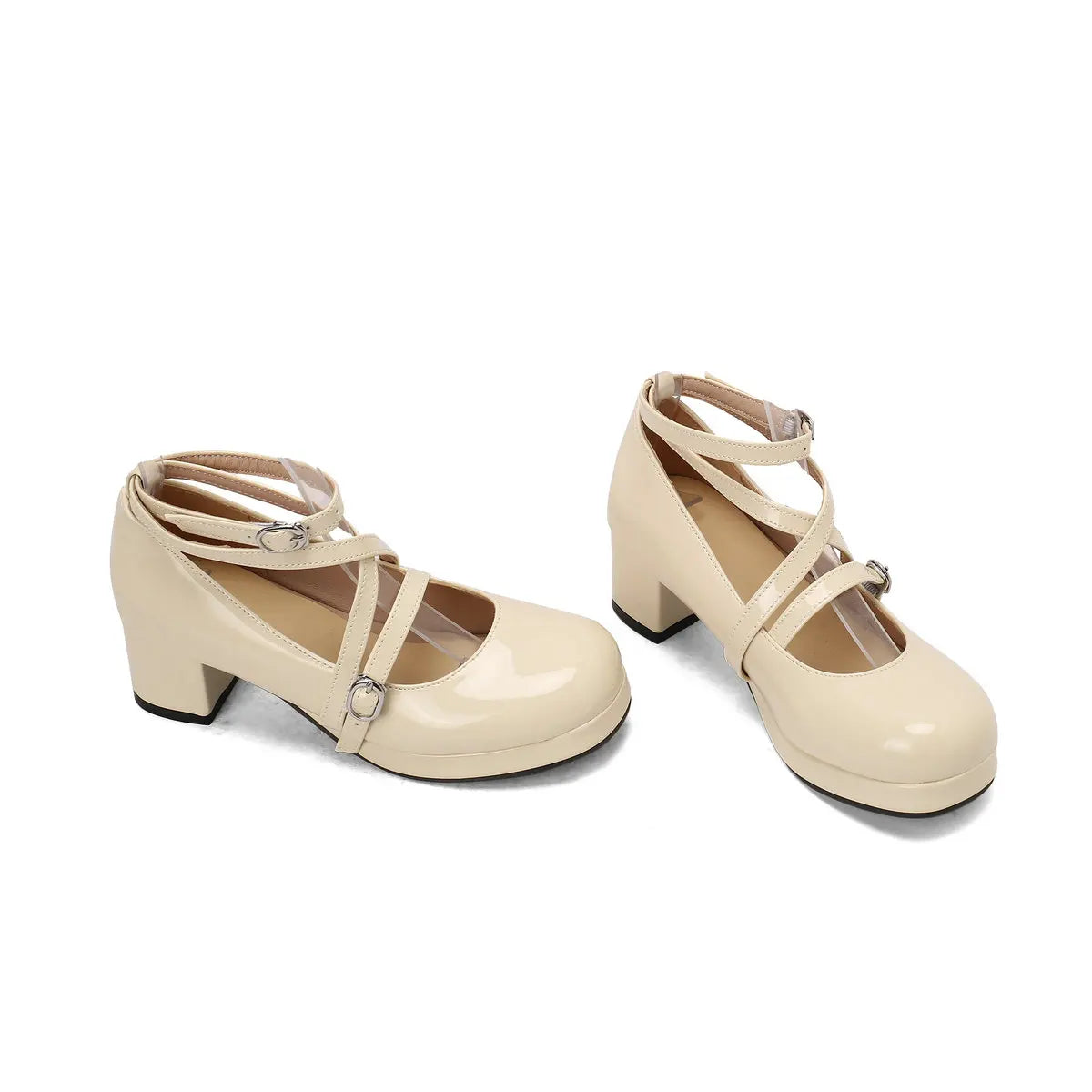 Japanese Lolita Party Shoes High Heels Ankle Strap Cross Dress Pumps Cosplay Costume Plus Size 31-50 Big Feet Wear Dropshipping