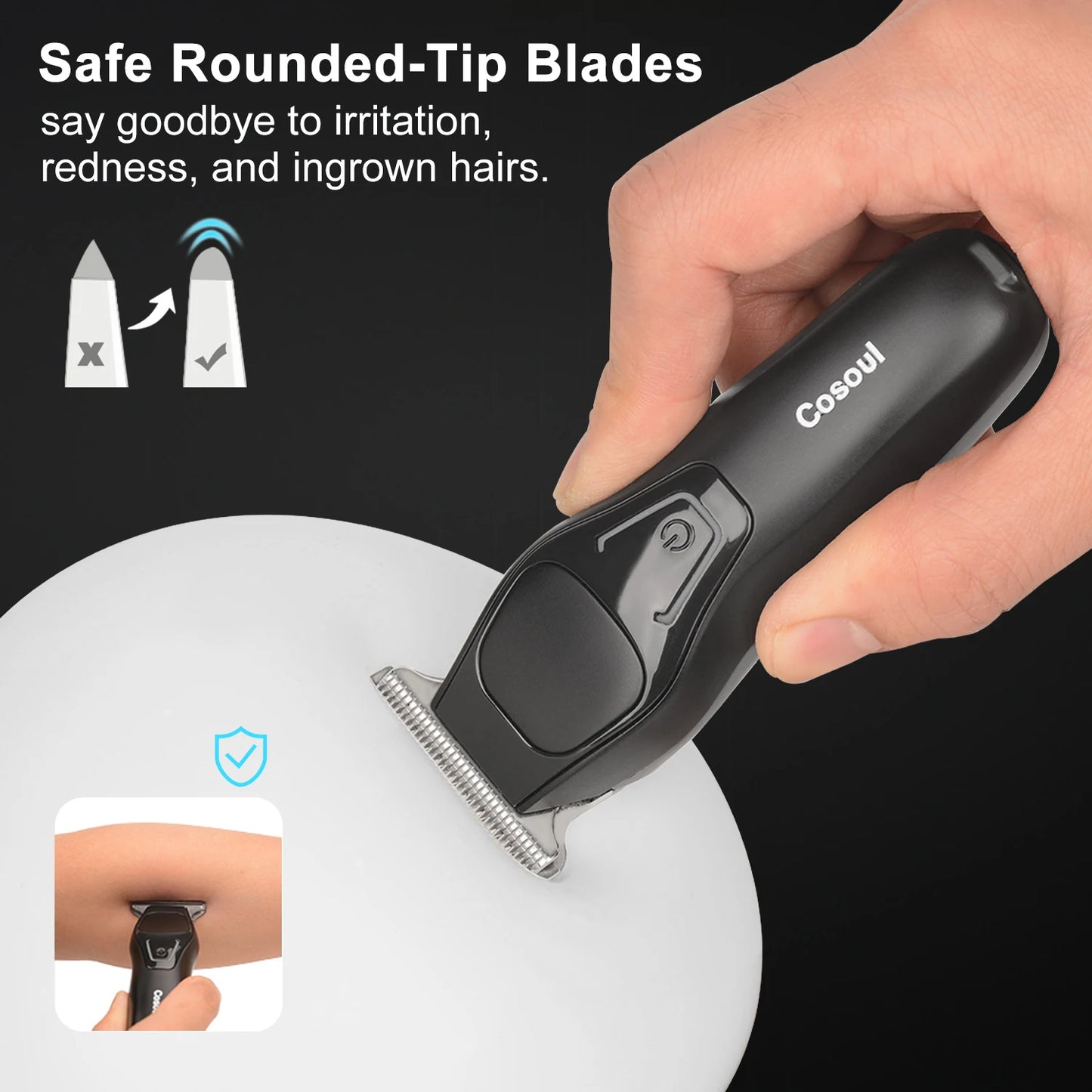 COSOUL Hair Trimmer Compact Beard Trimmer for Men Professional Hair Clipper Portable Mens Mustache Trimmer Face Bald Head Razor