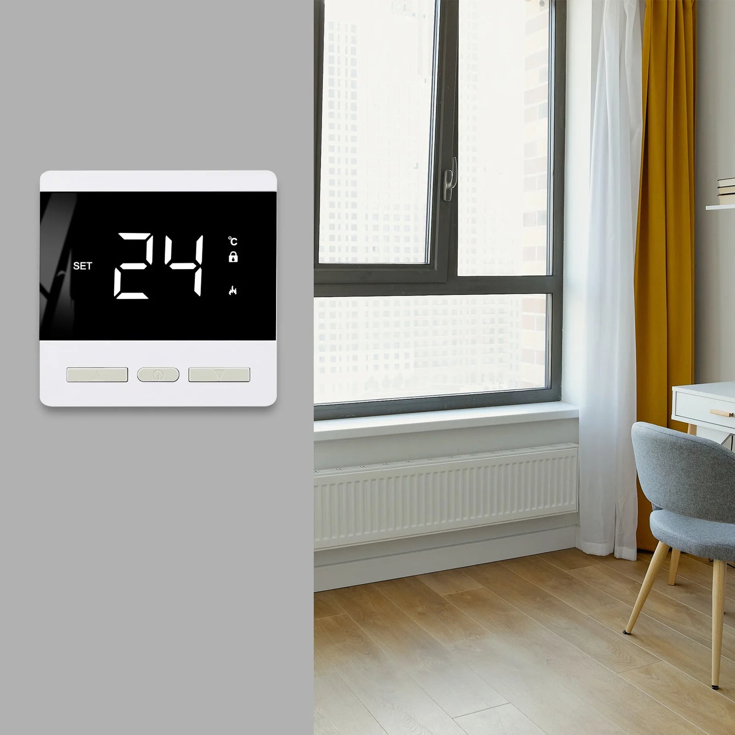 AC200~240V Floor Heating Room Temperature Controller MAX 25A 4500W Digital Thermostat with 3m Probe Sensor