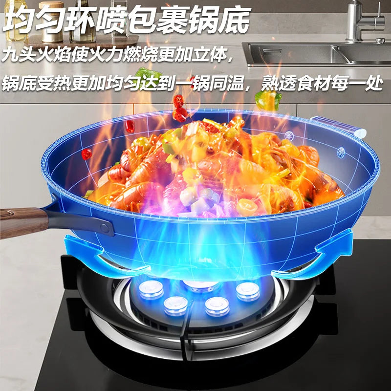 PESKOE Double Burner Gas Stove, 5.2KW High Power, Tabletop & Built-in for Natural Gas & Liquefied Gas Home Use