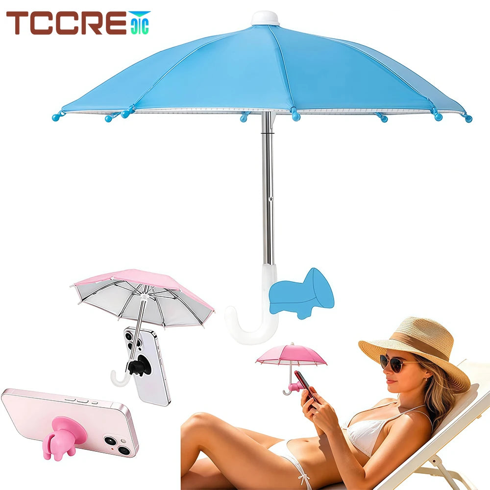 1Set Phone Umbrella Suction Cup Stand for Sun Shad, Outdoor Anti-Glare Cell Cute Sunshade Holder, Car Navigation Shade Visor