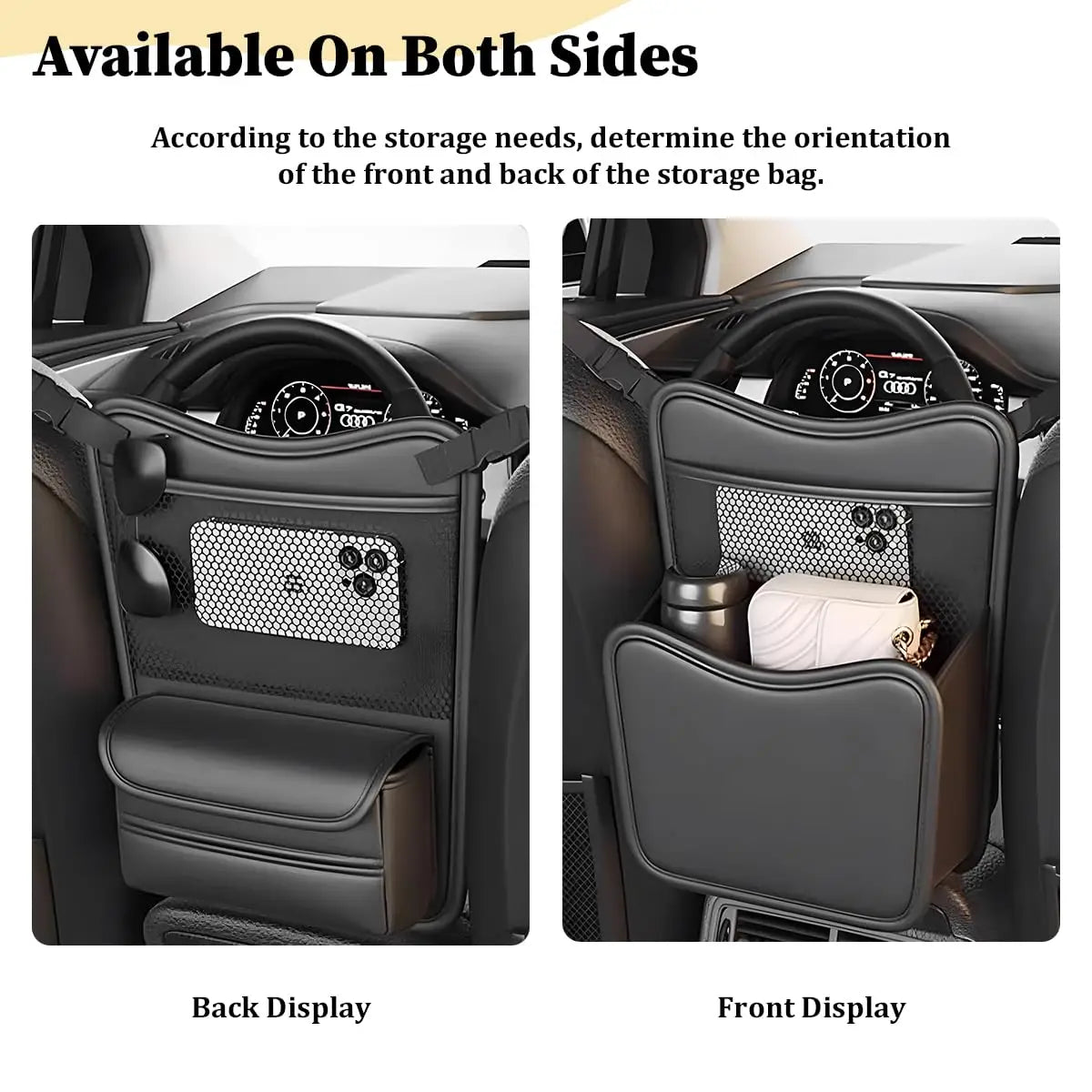 Car Seat Gap Organizer, Multi-Function Storage Bag with Tissue Holder for Vehicle Interior