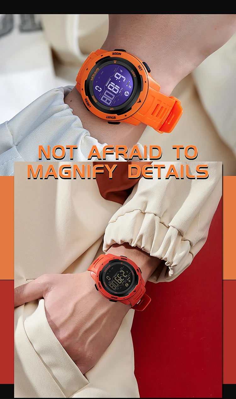 SANDA Brand Men Watches Sports Pedometer Calories 50M Waterproof LED Digital Watch Military Wristwatch Relogio Masculino 2145