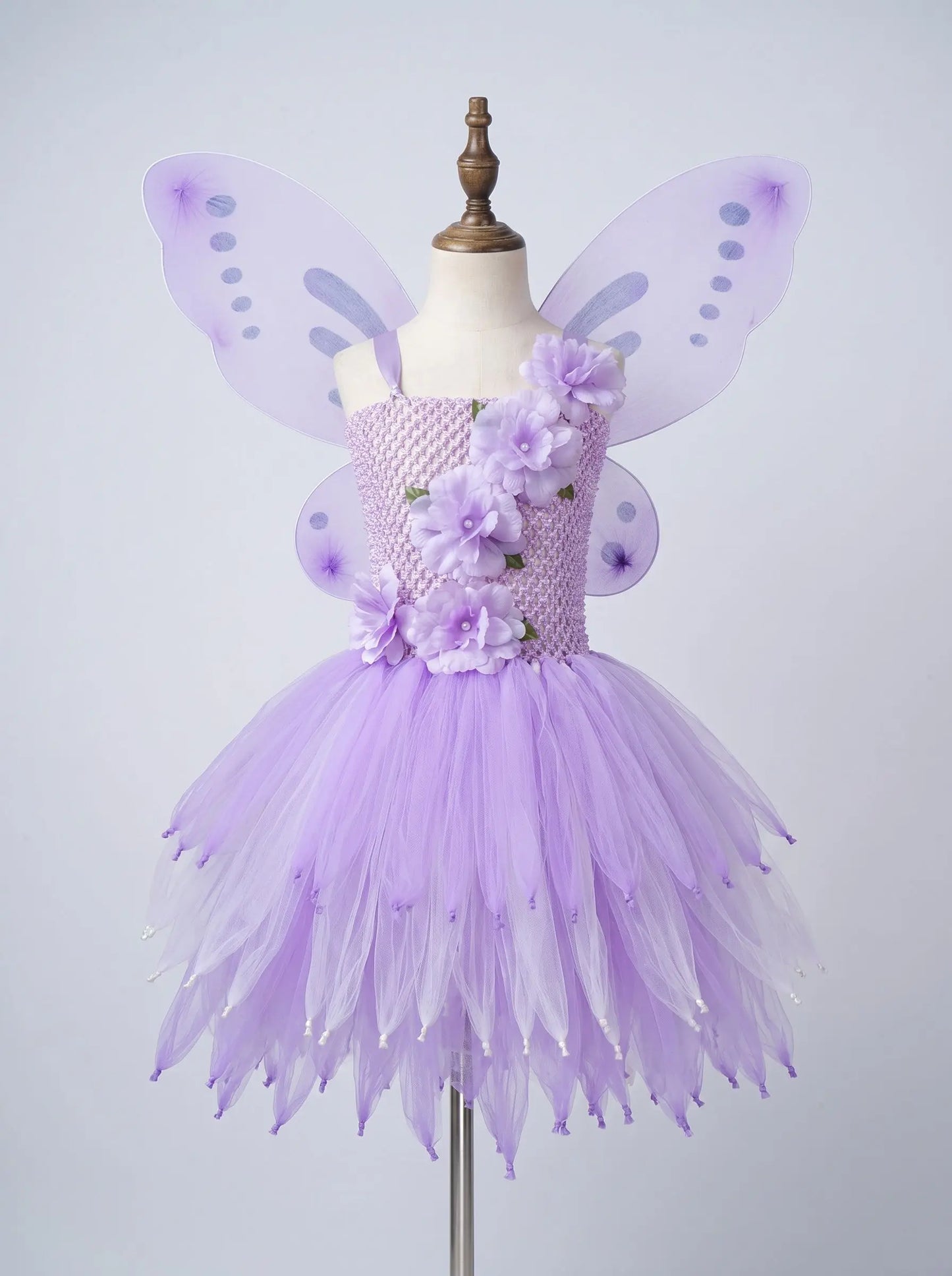 Girls Fairy Costume Princess Dress Kids Butterfly Wing Outfit Tulle Dress Halloween Birthday Party Fancy Dress Carnival Pageant