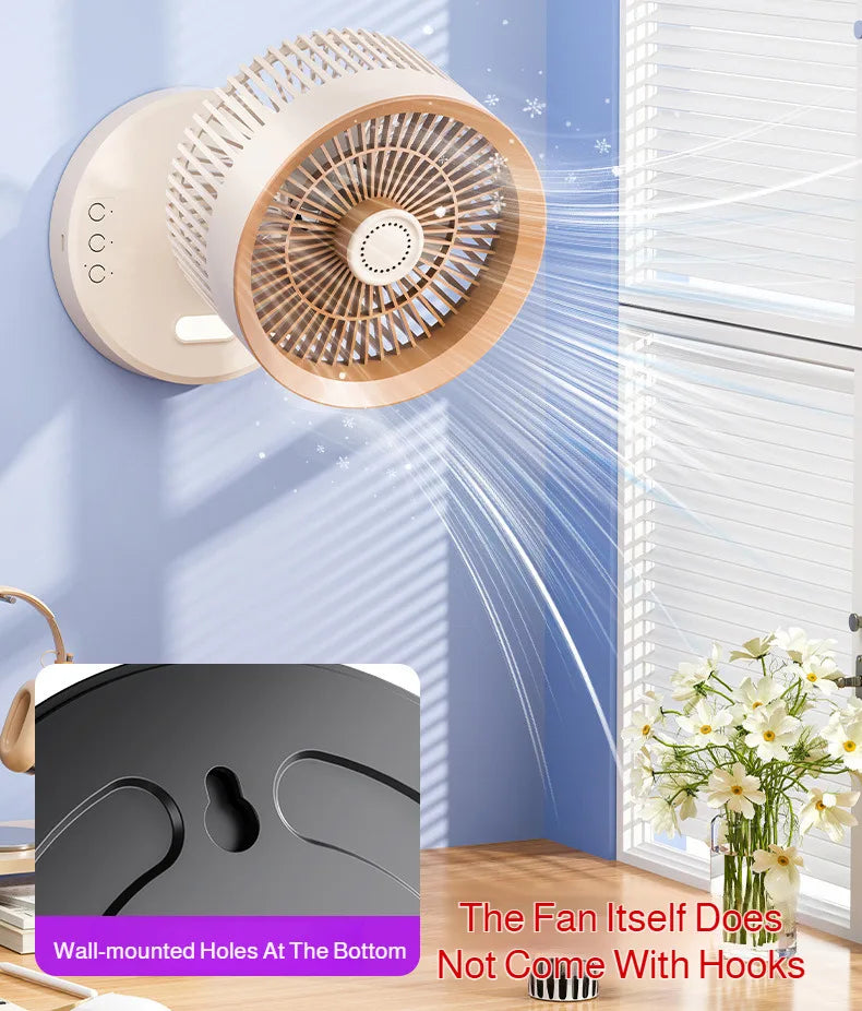 Desktop Circulating Small Wall Mounted Fan Multifunction Shaking Head Remote Control Quiet Cooling Fan For Home Office