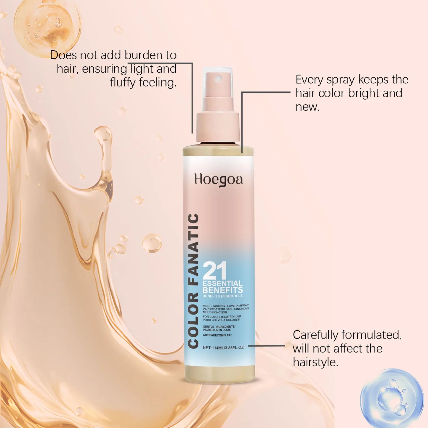 Heat Protectant Spray Protection For Color Treated Hair Thermal Protection Anti Frizz Detangling Leave In Conditioner Hair Care