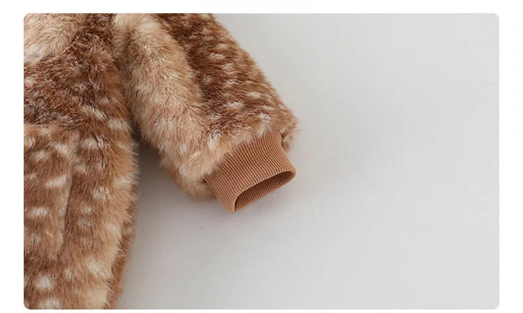 IYEAL  Baby Winter Thick Fleece Jumpsuit Christmas And New Year Jumpsuit Baby Super Cute Cotton Coat Outdoor Warm Jacket