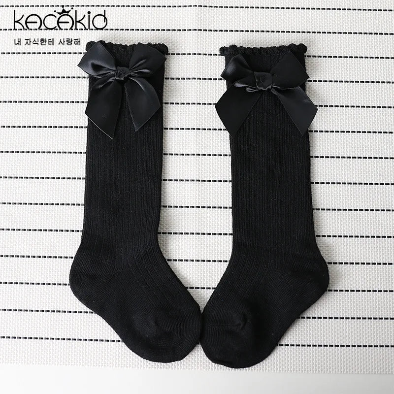 Summer Baby Socks Toddler Cute Big Bow Knee High Socks Mather Kids Children Boy Girls Newborn Floor Cotton Socks Baby Accessorie