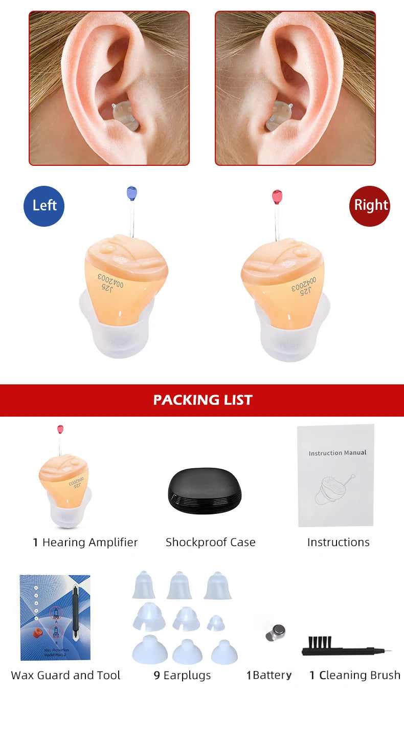 Hearing Aid Audifonos Ear Sound Amplifier J25 Super MINI Hearing Aids for Elderly/Deaf Hearing Amplifier