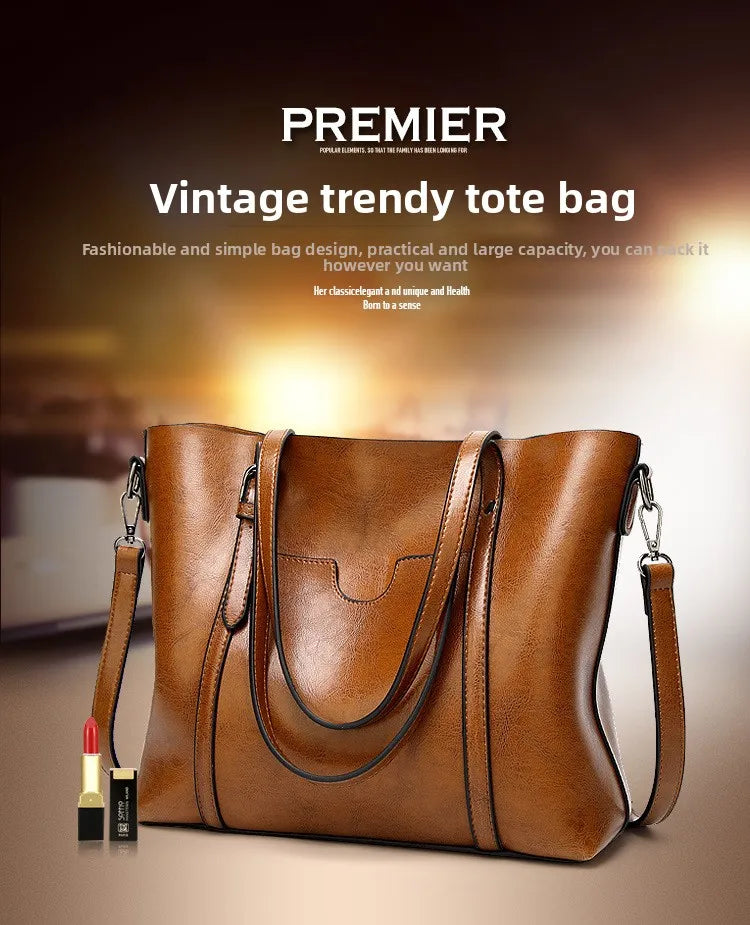 Women's Genuine Leather Tote Bag, Waterproof Multi Purpose Casual Shopping Outings Work Handbag Women Shoulder Crossbody Bags