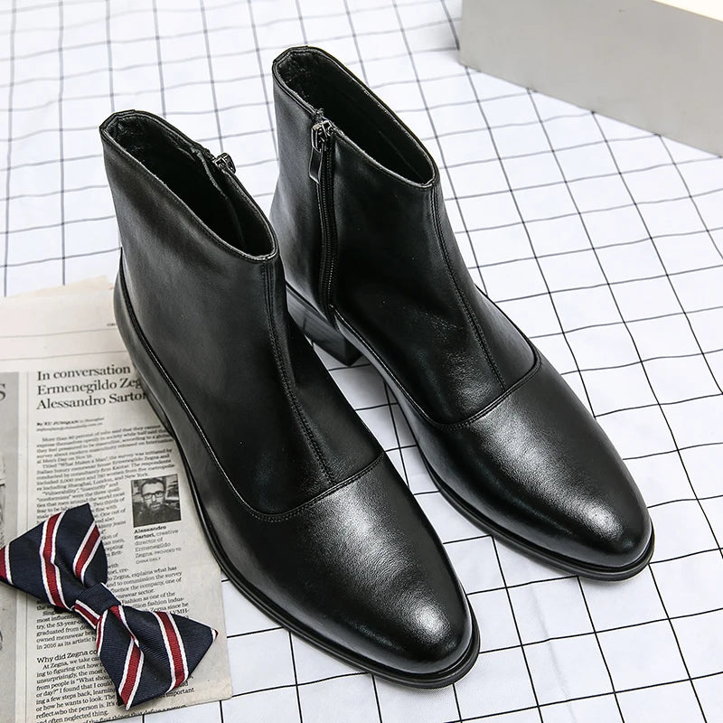 Boots Men Luxury Business Fashion Warm Leather Shoes Men Comfort Fashion Brand Chelsea Boots Gentlemen's Social Boots Men 38-46
