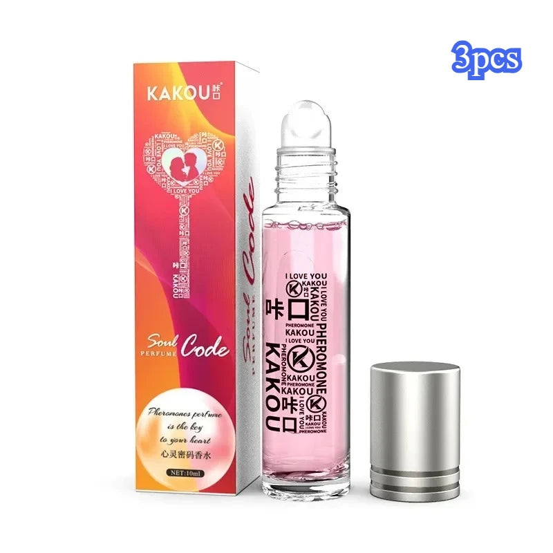 3pcs 10ml Gold Powder Intimate Partner Erotic Pheromone Perfume Roller Ball Fragrance KAKOU Soul Code Body Spray for Men Women