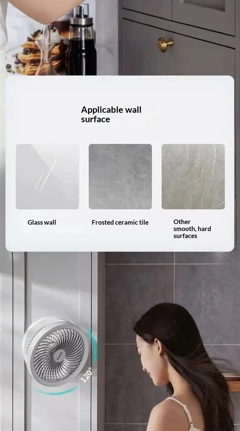Edon Air Circulation Fan Wireless Suspended USB Rechargeable Night Light Touch Control 4 Wind Speed Folding Electric Fan