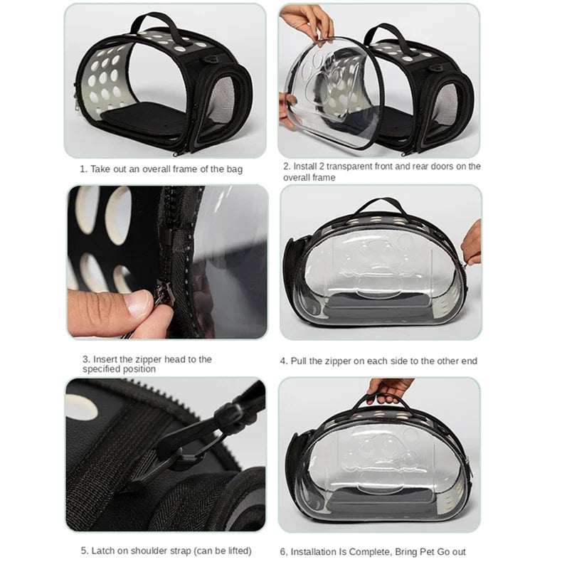 Cat Carrier Bag Outdoor Pet Shoulder bag Pet Dogs Cats Portable Breathable Collapsible Travel Cat Carrier Bag small dog