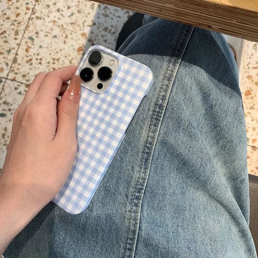 Plaid Stripes Phone Case for IPhone 17 16 15 14 13 12 11 Air Pro Max X XS XR XSMax 7 8 Plus Glossy Film Hard PC Cover