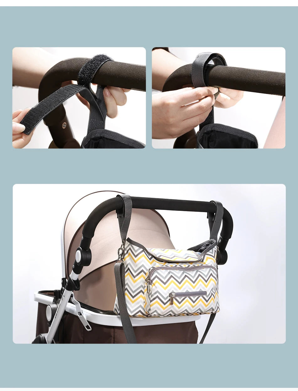 Sunveno Mommy Single Shoulder Bag Baby Stroller Organizer Suitable for Traveling with Baby Convenient Diaper Bag