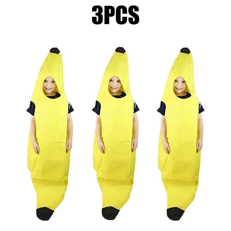 Halloween Adult Funny Cosplay Fruit Vegetable Costume Banana Carnival Dress Up Outfit Couple Party Purim Fancy Dress Stage Show