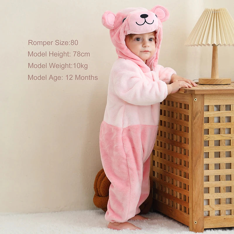MICHLEY Carnival Dinosaur Baby Winter Costume Rompers Clothes Cute Cartoon Jumpsuit Bodysuit Overall Unicorn For Girls Boys Kid