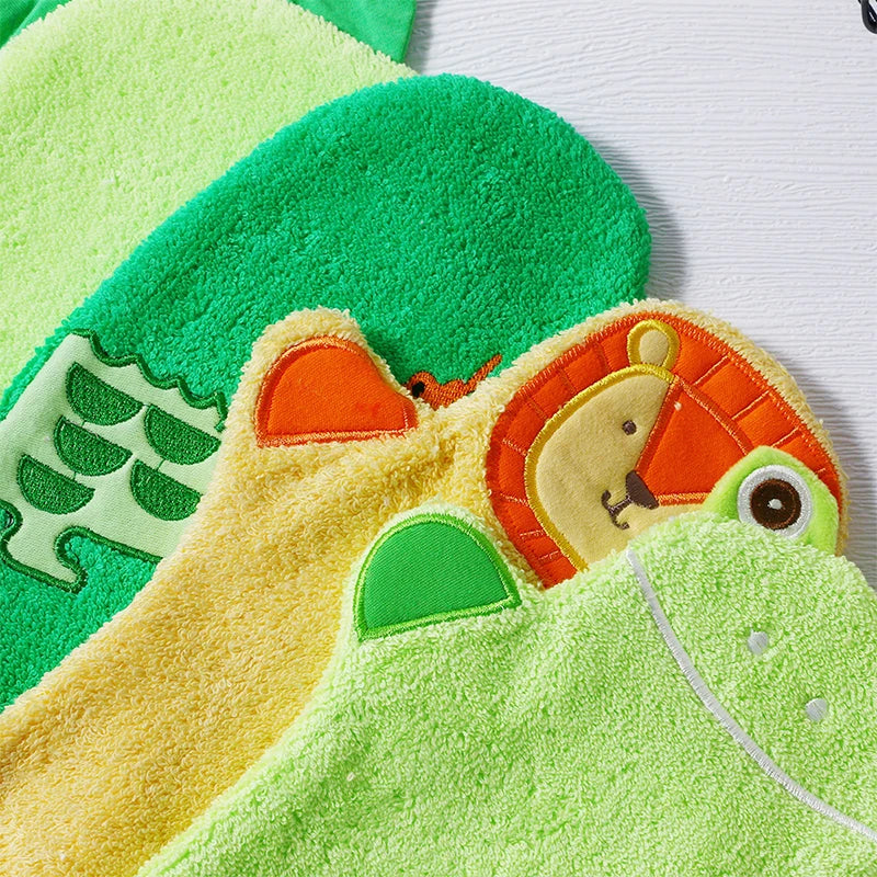 2-piece Nowborn Baby Child Boys and girls shower towels Cartoon Animal Embroidery Bathing Towel