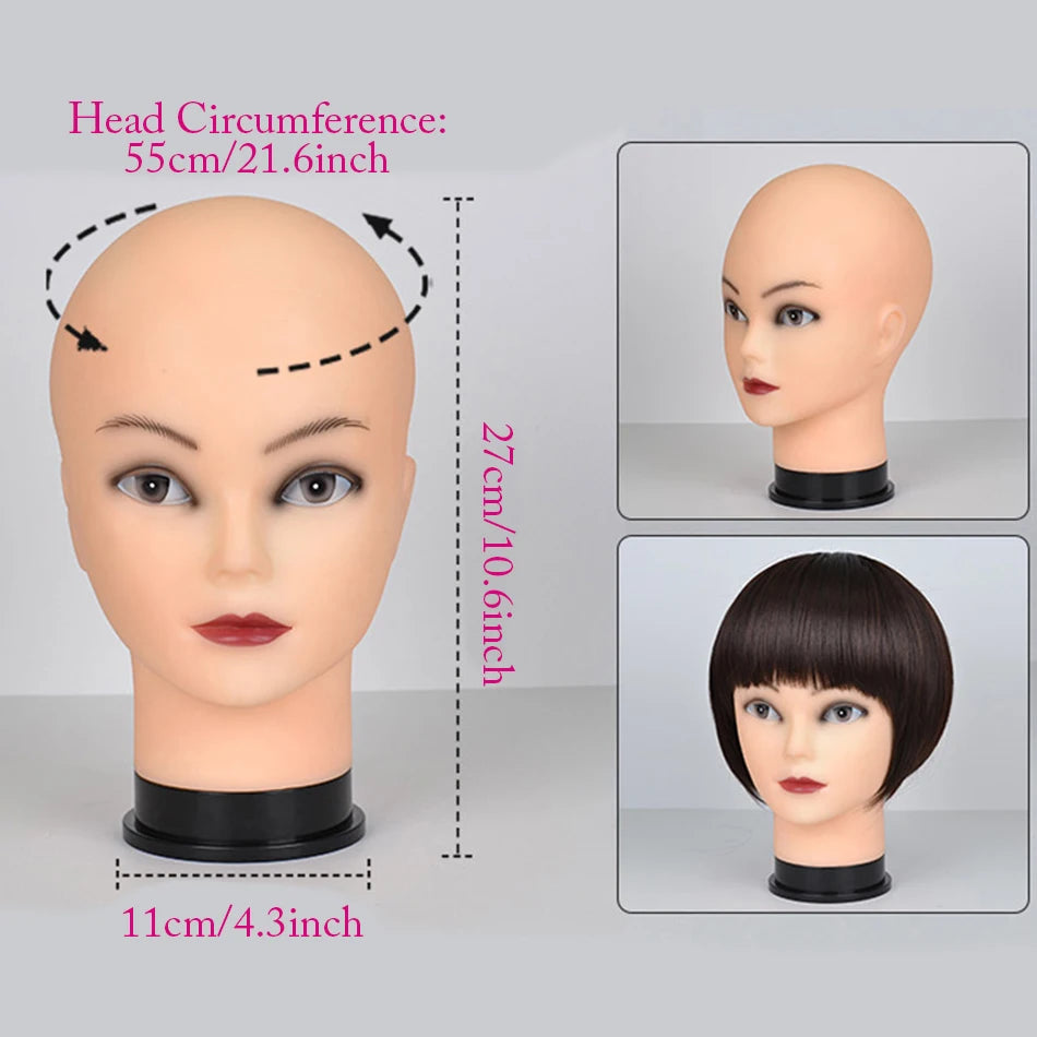Mannequin Head Wig Stand With Adjustable Wig Tripod Stand Holder For Wigs Making Display With T Pins/Wig Cap Training Practice