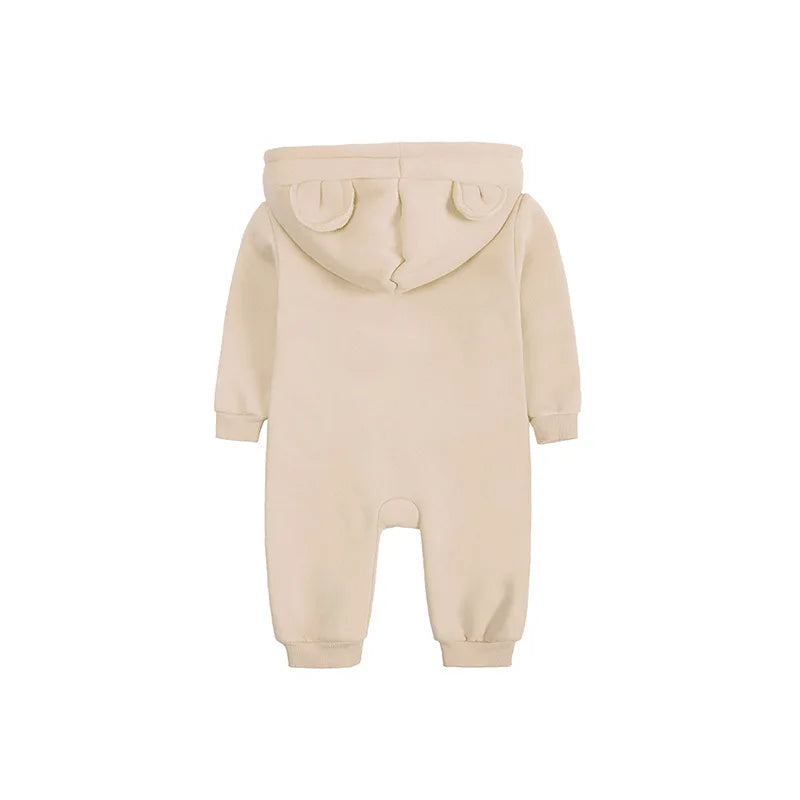 Baby Jumpsuits Rompers Winter Hooded Outfit Hoodies One-pieces Growings Zipper Jumpers Boys Girls Newborn 59-90cm Ropa De Bebe