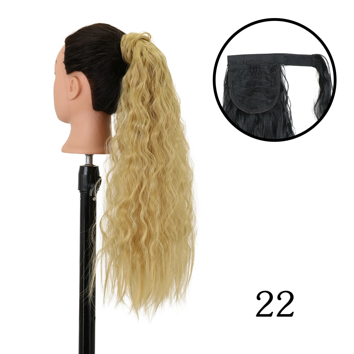 LANSA Synthetic Long Curly Ponytail Natural Puff Wrap Around Clip In Ponytails Hair Extensions Black Brown Ponytail For Women