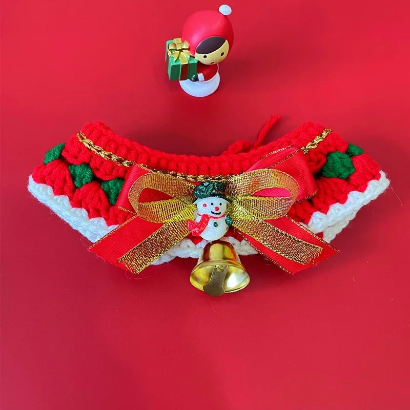 Cat Christmas Clothing Dog Cat Collar Christmas Cute Sweet Pet Scarf Bow Cat Dog Christmas Clothing Cat Accessories