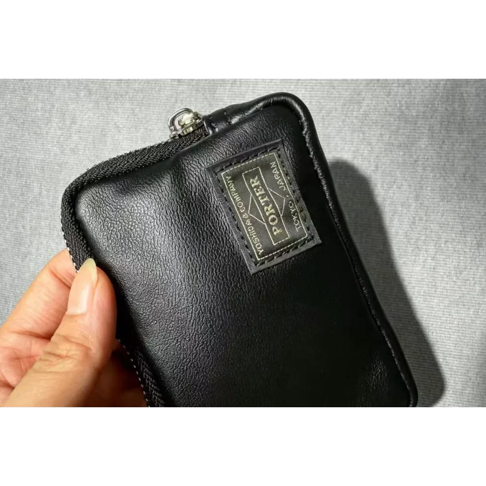 Porter Multi Coin Case Sheepskin Mini Small Coin Wallet Portable Card Holder Multi Compartment Travel Purse Daily Use