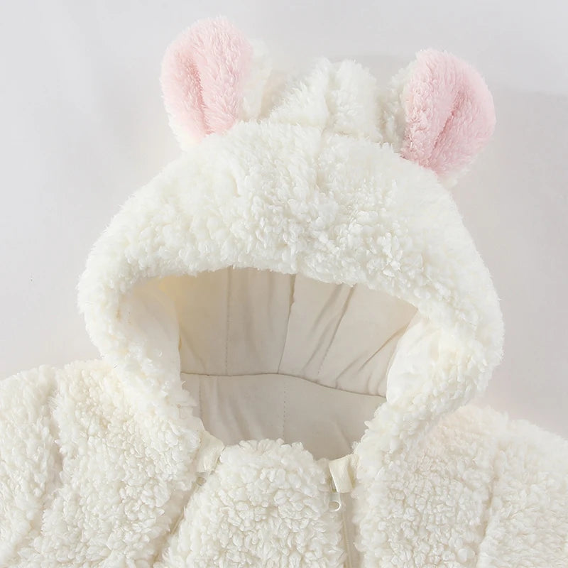 LILIGIRL Winter Newborn Baby Jumpsuit Thicken Baby Girls Romper Cotton Warm Infant Bodysuit Soft  Snow Wear Jacket 0-12 Months