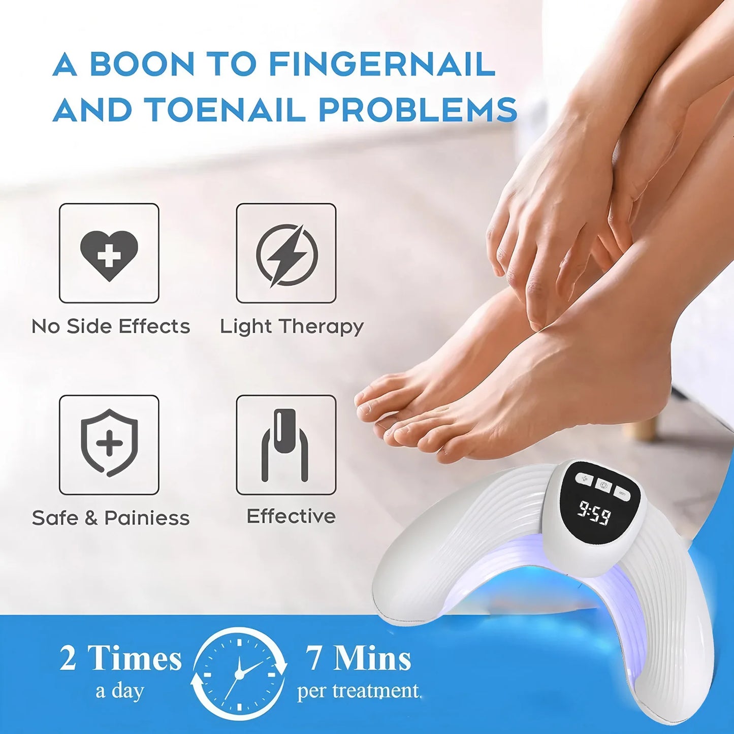 Led Nail Art Lamp Auto On Effectively Remove Nail Fungal Light Fingernail Fungus Treat with Display Curing Lamp
