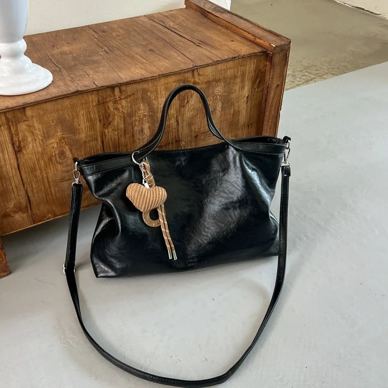 Casual Women Handbags Big Capacity Luxury Design PU Leather Female Shoulder Crossbody Bag Commuting Office Totes Ladies Hand Bag