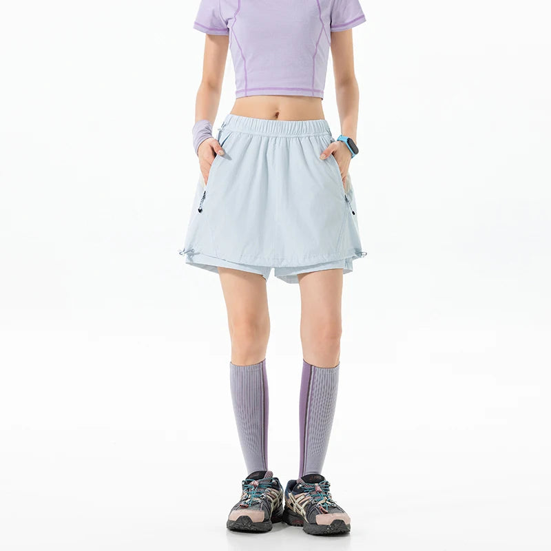 Outdoor Sport Skirts Shorts Women Summer Streetwear Hiking Lightweight Quick Dry Loose Casual Cargo Shorts Skirts