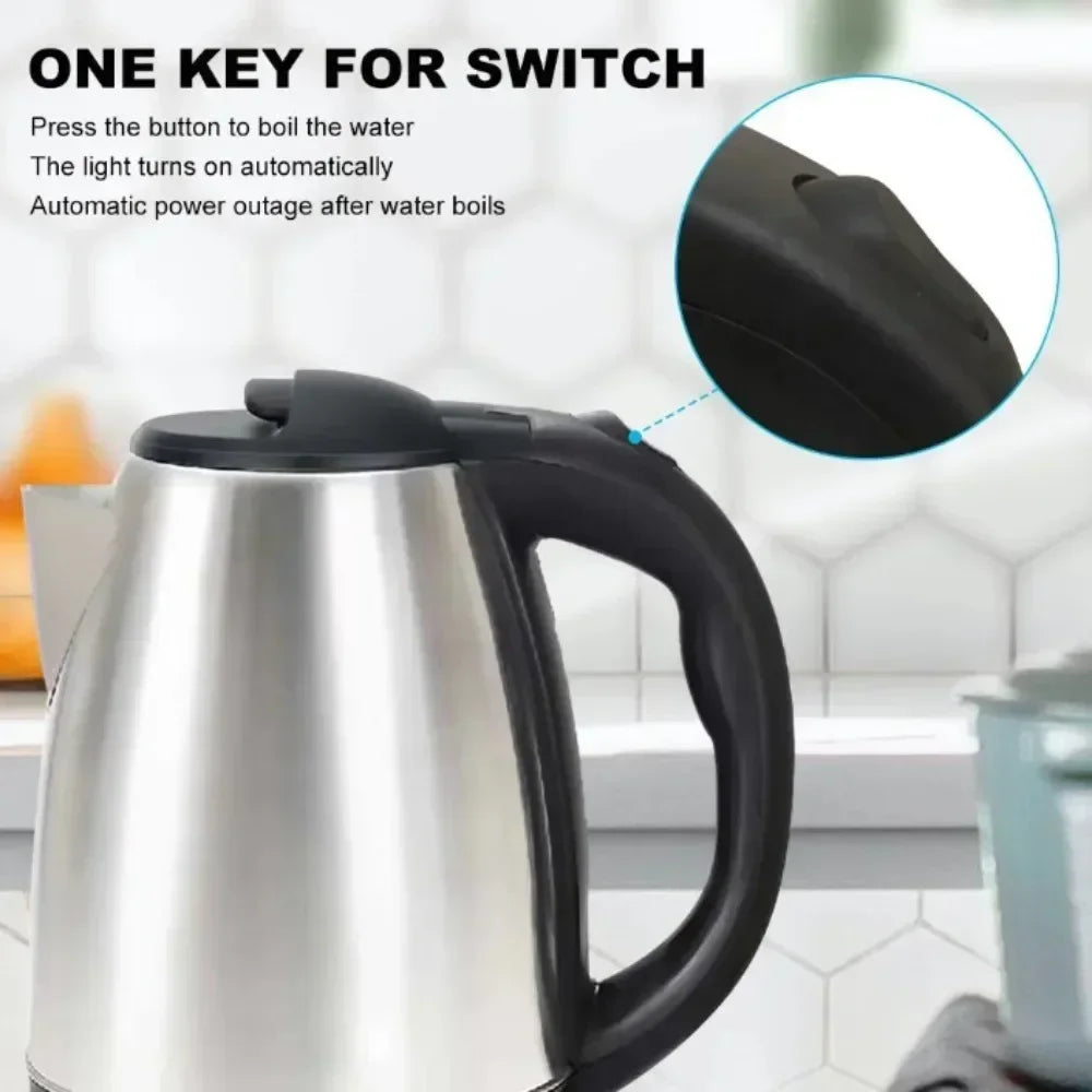 304 Stainless Steel Electric Kettle Portable 2L Coffee Pot Electric Water Heater Teapot 1500W Automatic Power Off kettle Home