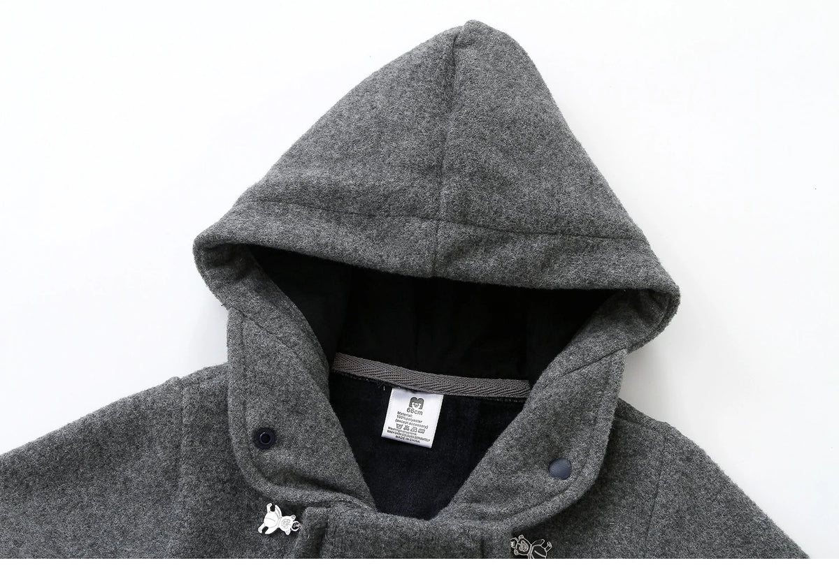 Ircomll New Winter Autumn Infant Newborn Rompers Composite Wool Inside Fleece Girls Boys Jumpsuit Kids Jacket Children Coat